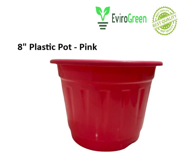 8 Inch Plastic Pot - Pink