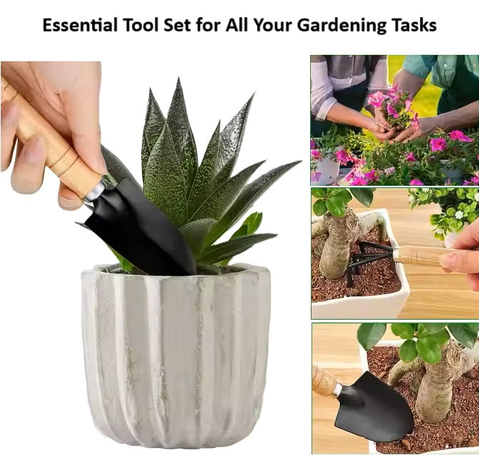 Wooden Gardening Tools Set