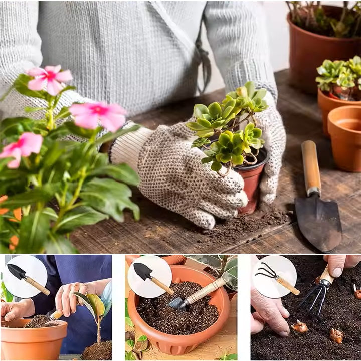 Wooden Gardening Tools Set