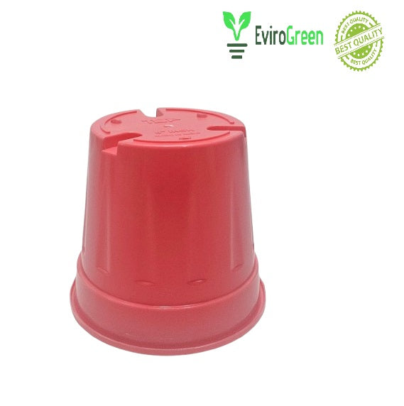 6 Inch Plastic Pot - Red