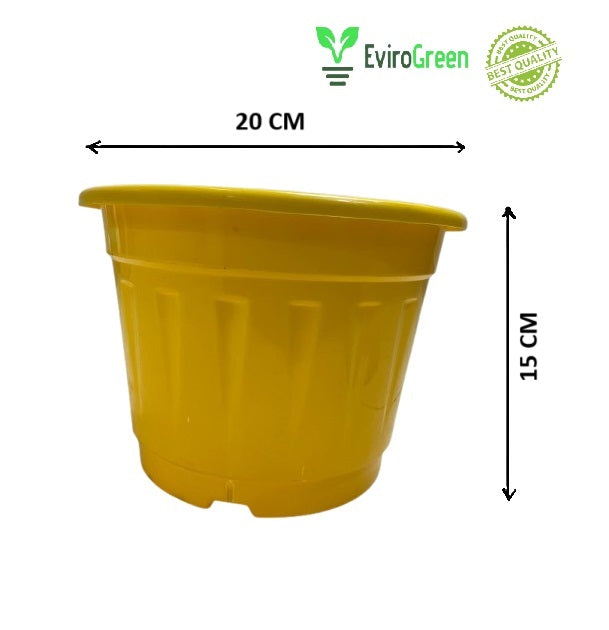 8 Inch Plastic Pot - Yellow