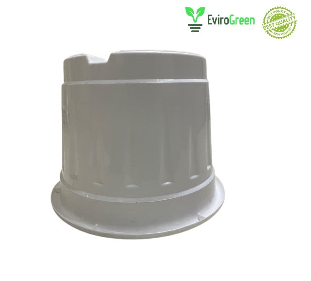 8 Inch Plastic Pot - White
