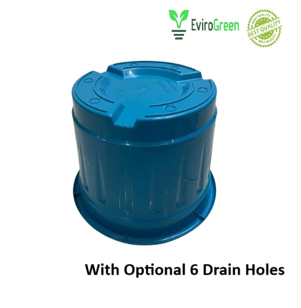 8 Inch Plastic Pot - Blue