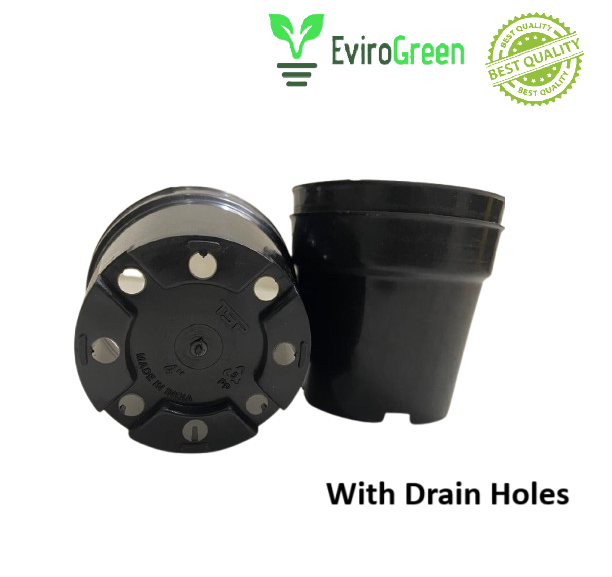4 Inch Plastic Pot - Nursery Pot - Black