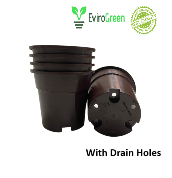 4 Inch Plastic Pot - Nursery Pot - Brown