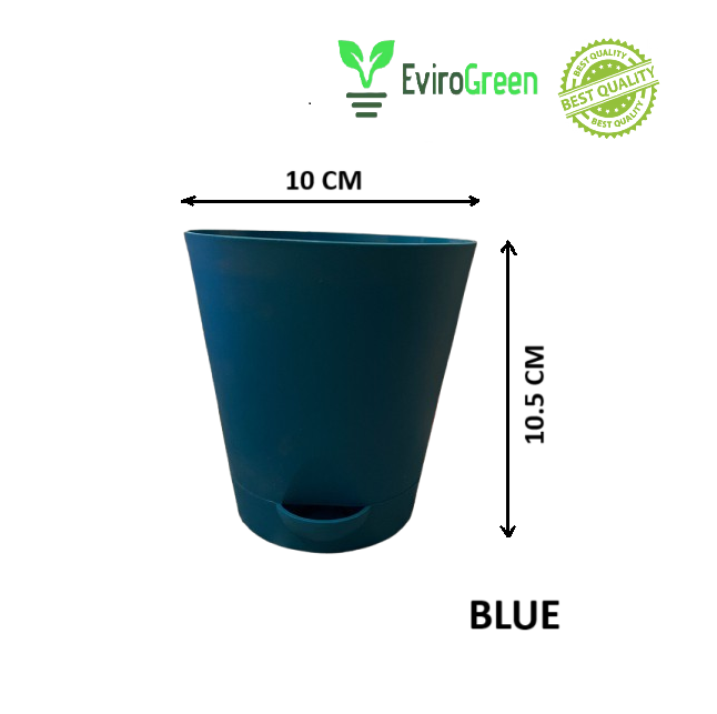 4.5 INCH SELF-WATERING POT - BLUE