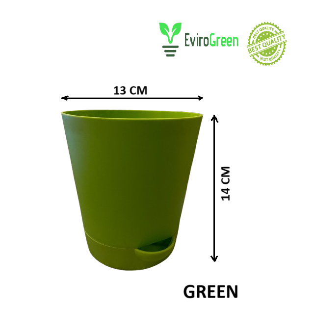 5.5 INCH SELF-WATERING POT - GREEN