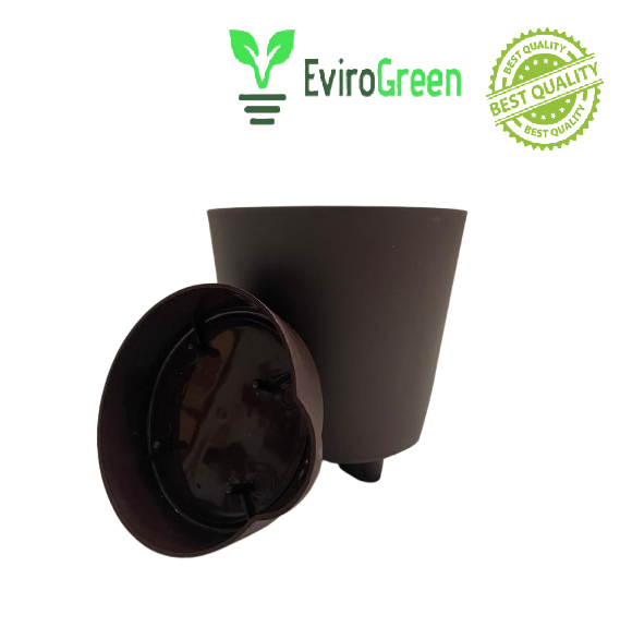 4.5 INCH SELF-WATERING POT - BROWN