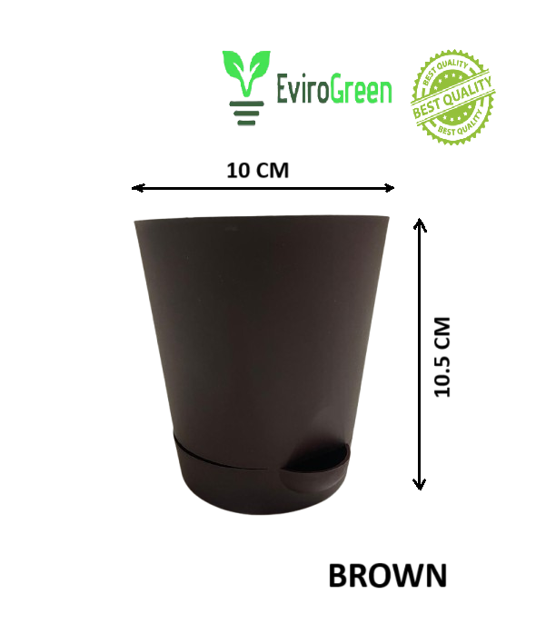 4.5 INCH SELF-WATERING POT - BROWN