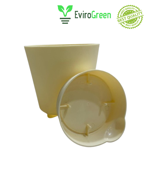 4.5 INCH SELF WATERING POT - BEIGE