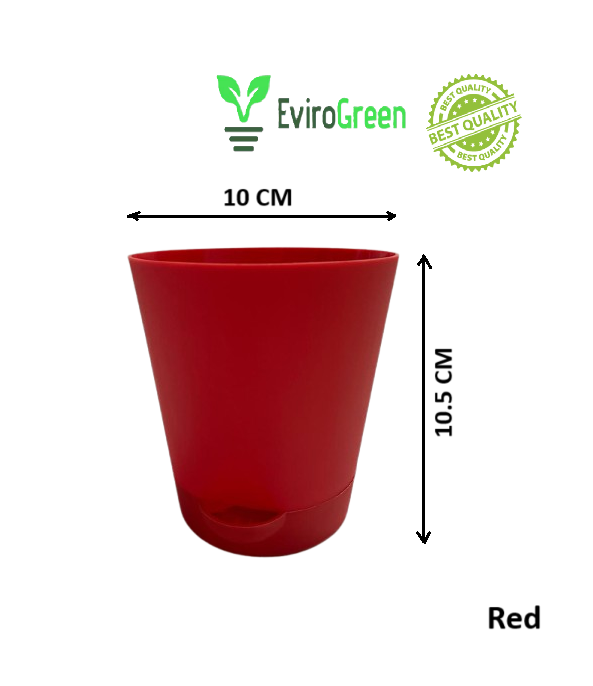 4.5 INCH SELF-WATERING POT - RED