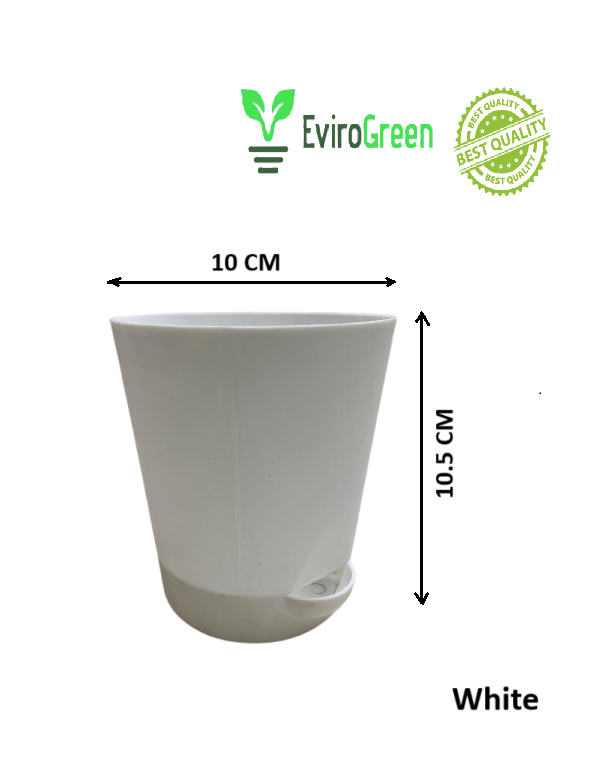 4.5 INCH SELF-WATERING POT - WHITE