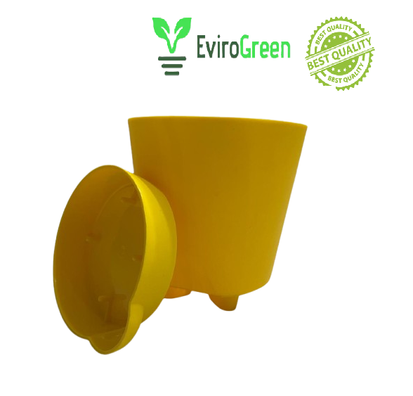 4.5 INCH SELF-WATERING POT - YELLOW
