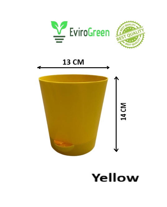 5.5 Inch Self Watering Pot - Yellow