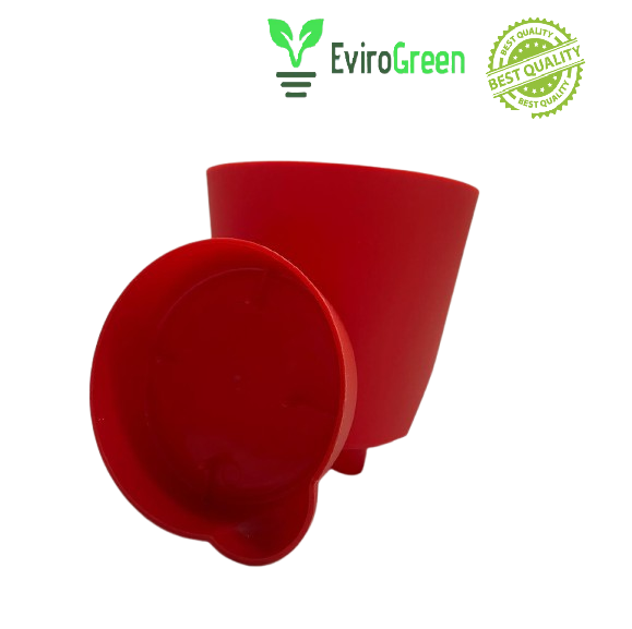 4.5 INCH SELF-WATERING POT - RED
