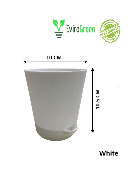 4.5 INCH SELF-WATERING POT - WHITE