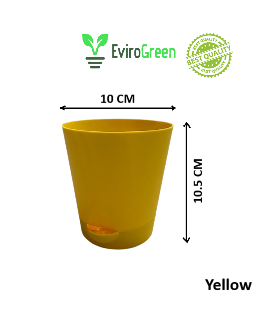 4.5 INCH SELF-WATERING POT - YELLOW