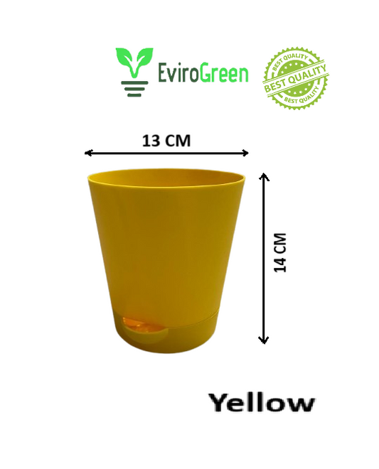 5.5 Inch Self Watering Pot - Yellow