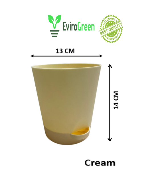 5.5 Inch Self Watering Pot - Beige